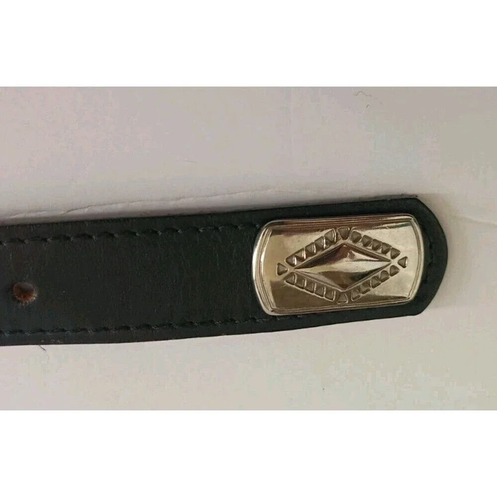 Vintage  Leather Concho Belt NO BUCKLE Black Silver Western Distressed Cowgirl